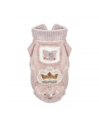Elisa Cavaletti - Abrigo rosa para perro bordado Corona DD0050101-12001 - DD0050101-12001, rosa, M