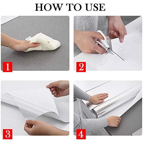 EMAGEREN Pegatinas de Aluminio Impermeable para Armarios Cajón, 2 pcs Papel de Aluminio Adhesivo para Muebles de Cocina Vinilo Autoadhesivo a Prueba de Aceite para Pared y Placa de Cocina 40 * 200cm