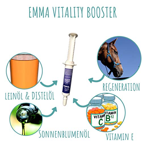 EMMA aminoácido y Vitamina E para Caballos Booster I Pasta Oral para el Suministro rápido de aminoácidos I apoya la construcción de músculo, el Rendimiento y la energía 3 Pieza