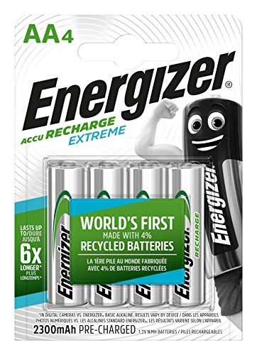 Energizer AA-HR6, Batería recargable, Plateado, pack de 4