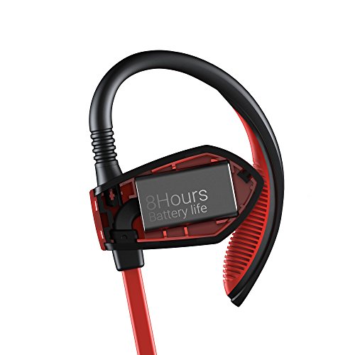 Energy Sistem Sport 1 - Auriculares deportivos in-ear (sistema Secure-fit, Bluetooth, sin cable) rojo