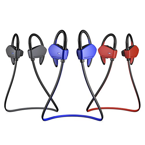 Energy Sistem Sport 1 - Auriculares deportivos in-ear (sistema Secure-fit, Bluetooth, sin cable) rojo