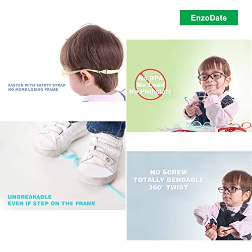 EnzoDate Garçons Filles Vasos óptico Frame Con Correa Flexible Para Una Pieza No – Niños Talla 45 (Morado)