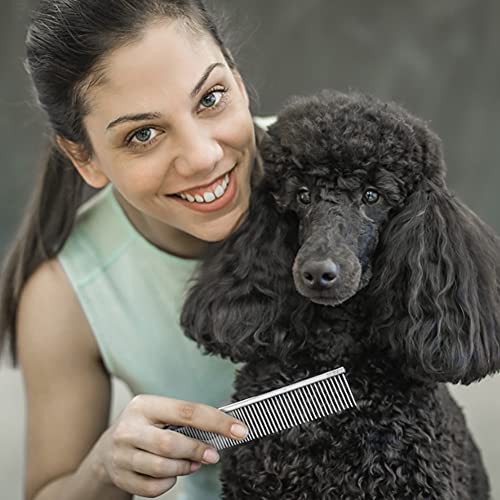 EQLEF® Acero inoxidable Grooming peine para perros mascotas peine 19cm/ 7.5inch