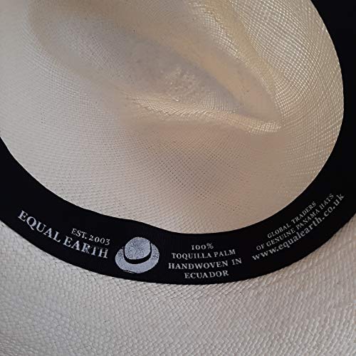 Equal Earth Nuevo Sombrero Panamá genuino plegable auténtico y comercio justo - Blanco