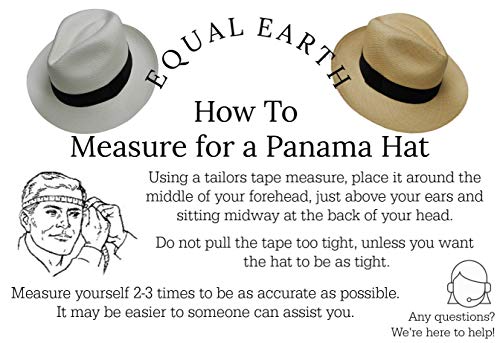 Equal Earth Nuevo Sombrero Panamá genuino plegable auténtico y comercio justo - Blanco