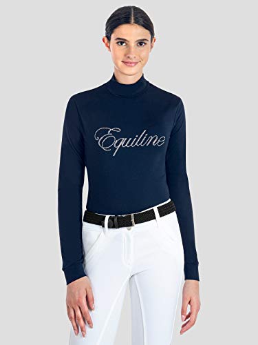 Equiline EQ_Evolution - Camiseta de cuello alto para mujer, color azul, talla L