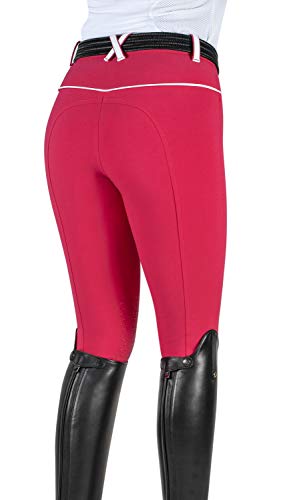 Equiline FG Juliette - Pantalón de equitación para mujer (talla 34), color rojo