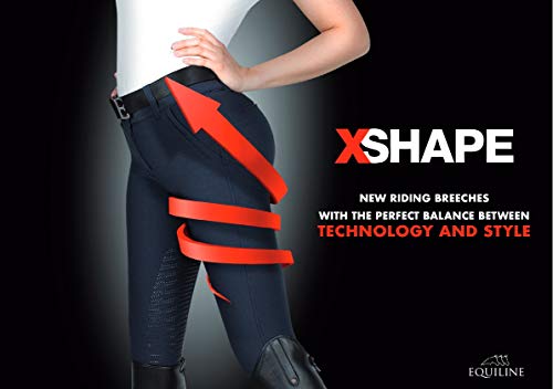 Equiline X-Shape Full Grip - Pantalón de equitación (talla 44), color negro