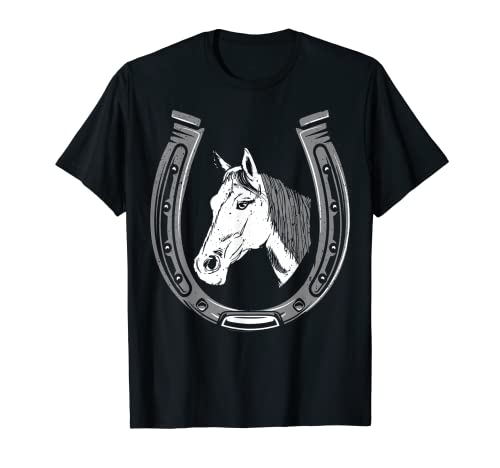 Equitación - Cabeza de caballo con herradura Camiseta