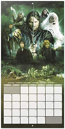 ERIK - Calendario de pared 2021 El Señor de los Anillos, 30x30 cm, Producto Oficial (Incluye póster de regalo)