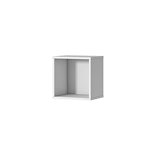 Estante Cubo, Color Blanco, Medidas: 34 cm (Alto) x 34 cm (Ancho) x 26 cm (Fondo)