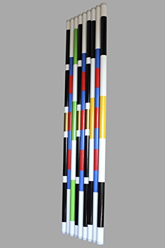 ESTRUCMADER - Barra de Salto de hípica para Caballos de 350x9cm Decorada, Blanca + (Rojo/Azul/Verde/Amarillo/Negro)