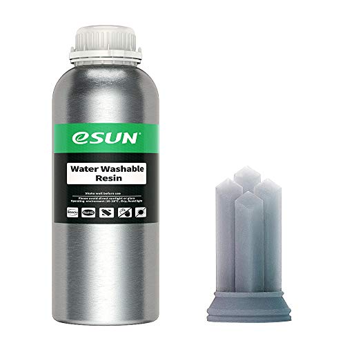eSUN Resina Lavable con Agua UV 405nm Resina Estándar Rápida para Impresora 3D LCD Curado UV Resina de Fotopolímero Líquida de Impresión 3D, 1000g Gris Claro