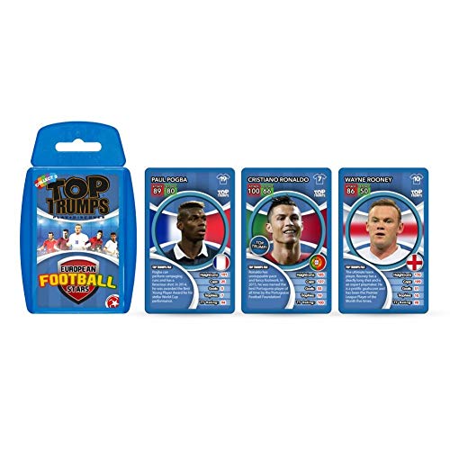 Euro Football Stars - Juego de cartas Top Trumps (edición en inglés) (Talla Única) (Azul)