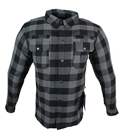 EURO STARS - Camisa de motorista y franela, con KEV ARAMID Lumber Biker gris (2XL, gris)