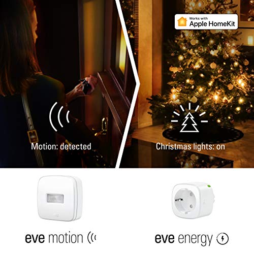 Eve Motion - Sensor de movimiento inalámbrico, Bluetooth Low Energy, non occorrono bridge o gateway, blanco (Apple HomeKit)