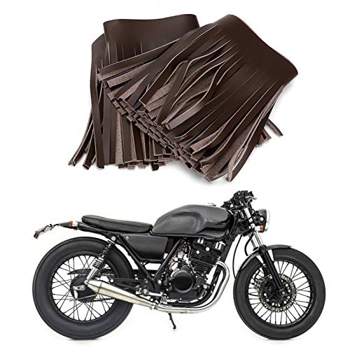 EVTSCAN Alforja con flecos, 2 piezas de motocicleta Retro Pedal Alforja Artesanía con flecos de cuero artificial(marrón)
