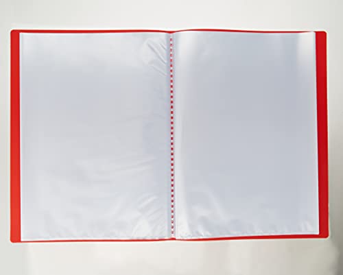 Exacompta 8555E - Carpeta de 50 fundas PVC, A4, color rojo