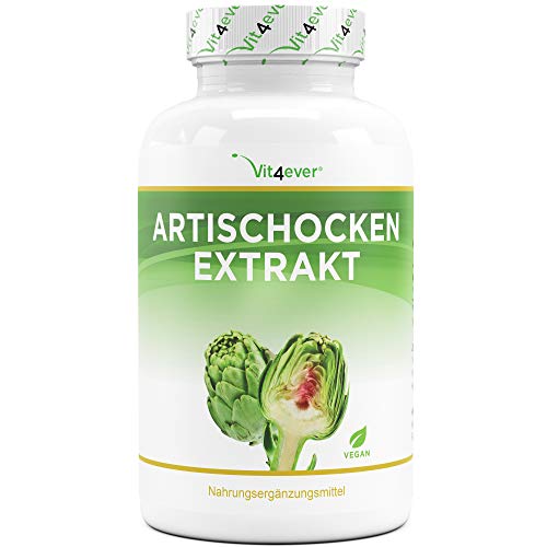 Extracto de alcachofa - 150 Cápsulas - Altamente dosificado con 1800 mg por dosis diaria + 2,5% de cinarina - Auténtico extracto de alcachofa 12:1 - Vegano