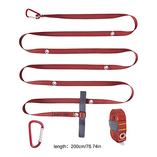 Faderr Cinturón de extensión de tienda, correa para colgar con cordón, hamaca colgante resistente para acampar al aire libre, accesorios multifuncionales para acampar en la cuerda de tendedero (rojo)
