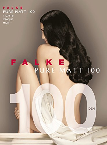 FALKE Pure Matt 100 Pantimedias, 100 DEN, Azul (Marine 6179), S-M para Mujer