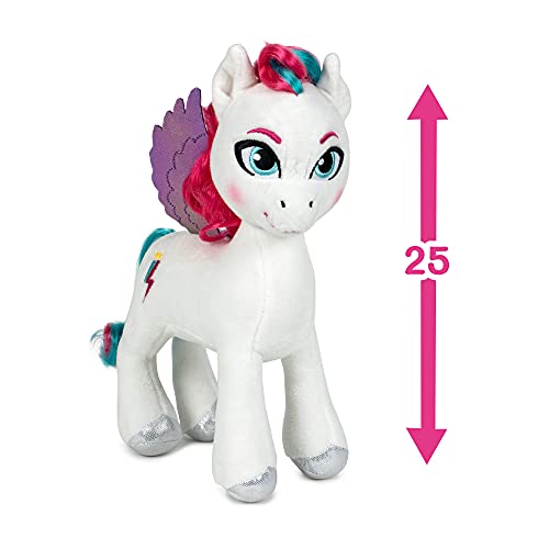 Famosa Softies - Peluche del Pegaso Zipp Storm de la película My Little Pony: Una nueva Generación, de color blanco con alas, pelo multicolor y los ojos azules y mide unos 25 centímetros (760020964)