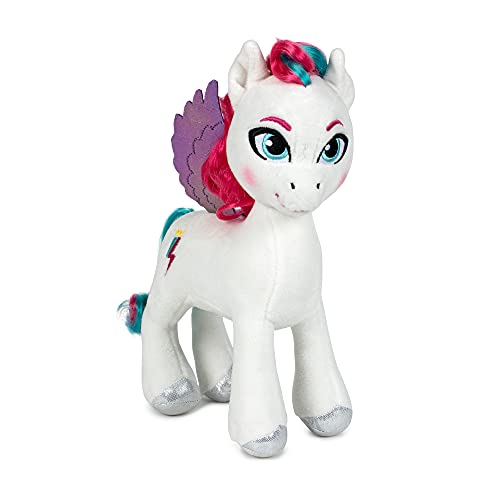 Famosa Softies - Peluche del Pegaso Zipp Storm de la película My Little Pony: Una nueva Generación, de color blanco con alas, pelo multicolor y los ojos azules y mide unos 25 centímetros (760020964)