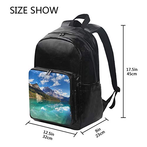 FANTAZIO Mochilas de lona con cremallera, diseño de lago canadiense de esmeralda