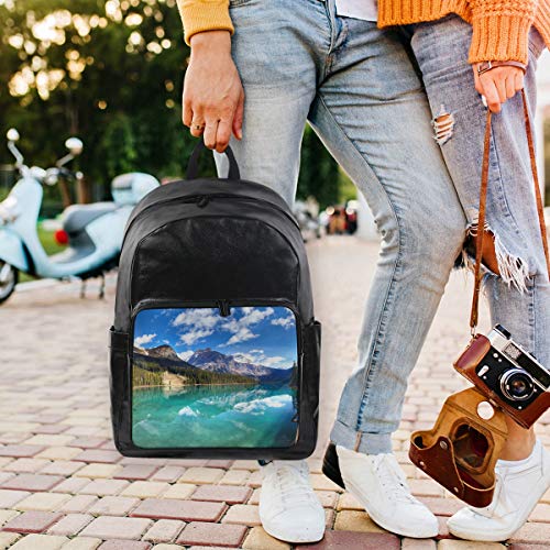 FANTAZIO Mochilas de lona con cremallera, diseño de lago canadiense de esmeralda