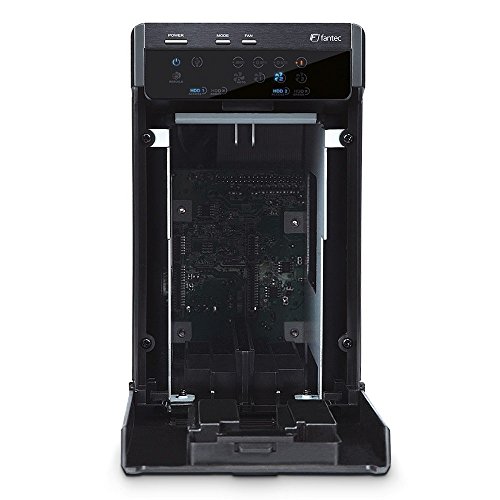 FANTEC QB-X2US3R - carcasa externa para el montaje de 2 discos duros de 8,89 cm (3,5'') SATA I/II/III, USB 3.0, función RAID , ventilador de 60mm, negro