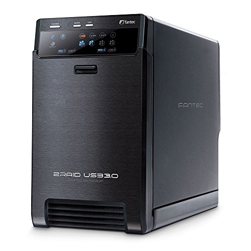 FANTEC QB-X2US3R - carcasa externa para el montaje de 2 discos duros de 8,89 cm (3,5'') SATA I/II/III, USB 3.0, función RAID , ventilador de 60mm, negro