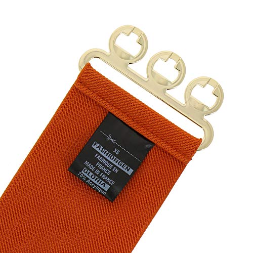 FASHIONGEN - Cinturón Ancha Elástico para mujer GLORIA - Naranja (Hebilla dorada), Medium / 38 a 41
