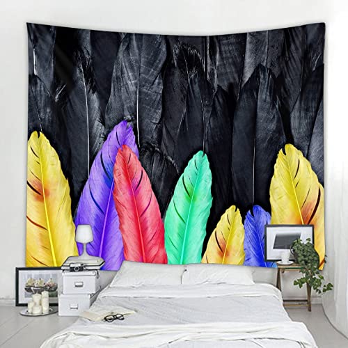 Feather background printed tapestry beach cover wall hanging home decoration background cloth blanket A6 180x200cm