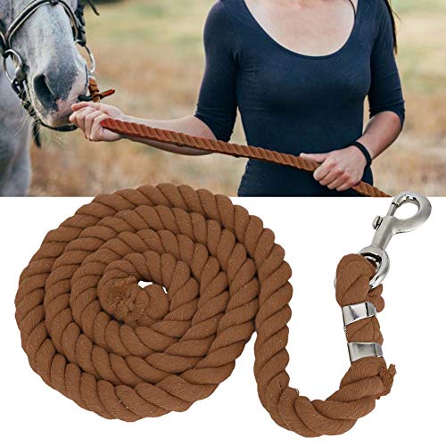 Felenny Cuerda de caballo Correa engrosada colorida tejida perno de algodón cuerda de plomo cuerda de caballo suave cabestro (marrón)