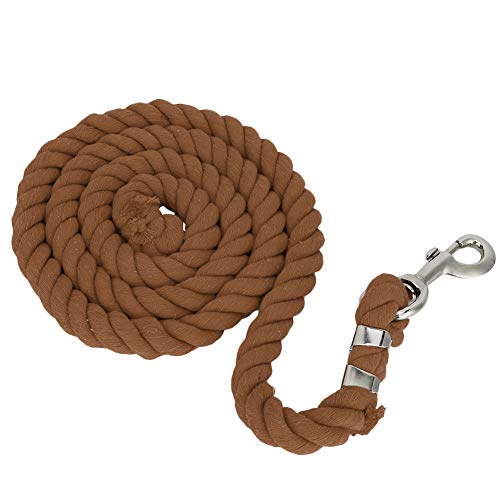 Felenny Cuerda de caballo Correa engrosada colorida tejida perno de algodón cuerda de plomo cuerda de caballo suave cabestro (marrón)