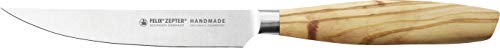 Felix Solingen 974611F - Cuchillo para carne (tamaño S, hoja de acero de 11 cm, mango de madera de olivo)