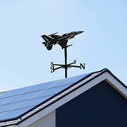 Fenteer Montura en el Techo de la Granja Veleta Meteorológica de Metal Negro indicador de dirección del Viento decoración al Aire Libre Veleta con Ornamento