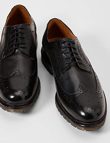 find. Zapato Piel Brogue con Calados para Hombre, Negro (Black), 44 EU
