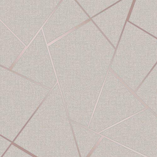 Fine Decor Wallcoverings FD42282 Quartz Fractal Papel pintado, oro rosa