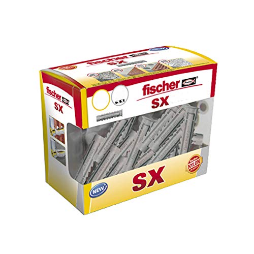 fischer - Tacos pared para hormigón SX 4x20 para fijar lámparas, cuadros, Caja tacos 180 uds