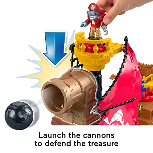 Fisher-Price Imaginext Caribe Imaginext Barco Pirata Tiburón, Multicolor (Mattel DHH61)