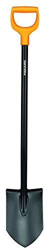 Fiskars Pala Puntiaguda para Suelos Duros, Longitud 117 cm, Acero/Plástico, Solid, 1003455, Negro