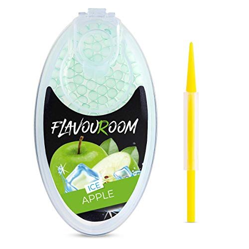 Flavouroom - 100 cápsulas de manzana | Capsulas aromaticas para un sabor inolvidable | incluye caja para guardar las bolas Click Pods