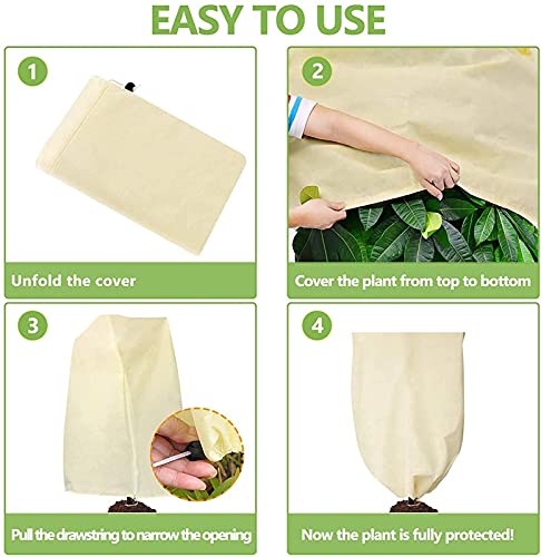 Fleece Frost Protection Covers, Medium Frost Protection Winter Fleece Jackets Cover Protect Plant Arbusto 80Cm X 60Cm(Color:Green,Size:80x100cm2Pc)