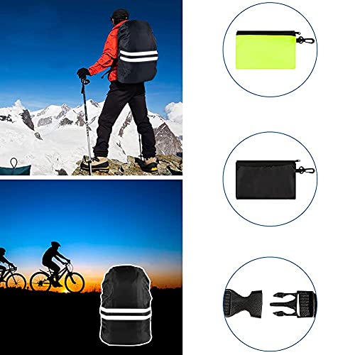 flintronic 2Pcs Funda Impermeable para Mochila 18~30L Fundas Universales para Lluvia con Banda Reflectante para Lluvia, Nieve, Caminatas nocturnas, equitación, Actividades al Aire Libre