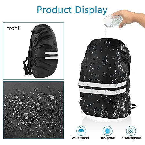 flintronic 2Pcs Funda Impermeable para Mochila 18~30L Fundas Universales para Lluvia con Banda Reflectante para Lluvia, Nieve, Caminatas nocturnas, equitación, Actividades al Aire Libre