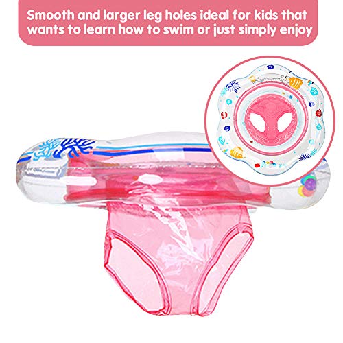 Flotador de anillo de natación para bebés, anillo de natación inflable para bebés con asiento con PVC para bebés niños 6 a 36 meses para piscina infantil (bajo supervisión de un adulto)
