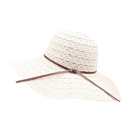 Flysnow Sombrero de sol de ala ancha para mujer, sombrero de pescador, sombrero de paja plegable, sombrero de playa, protección solar