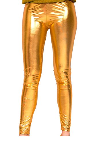 Folat - Leggings con Aspecto Metalizado - Oro - Talla L-XL